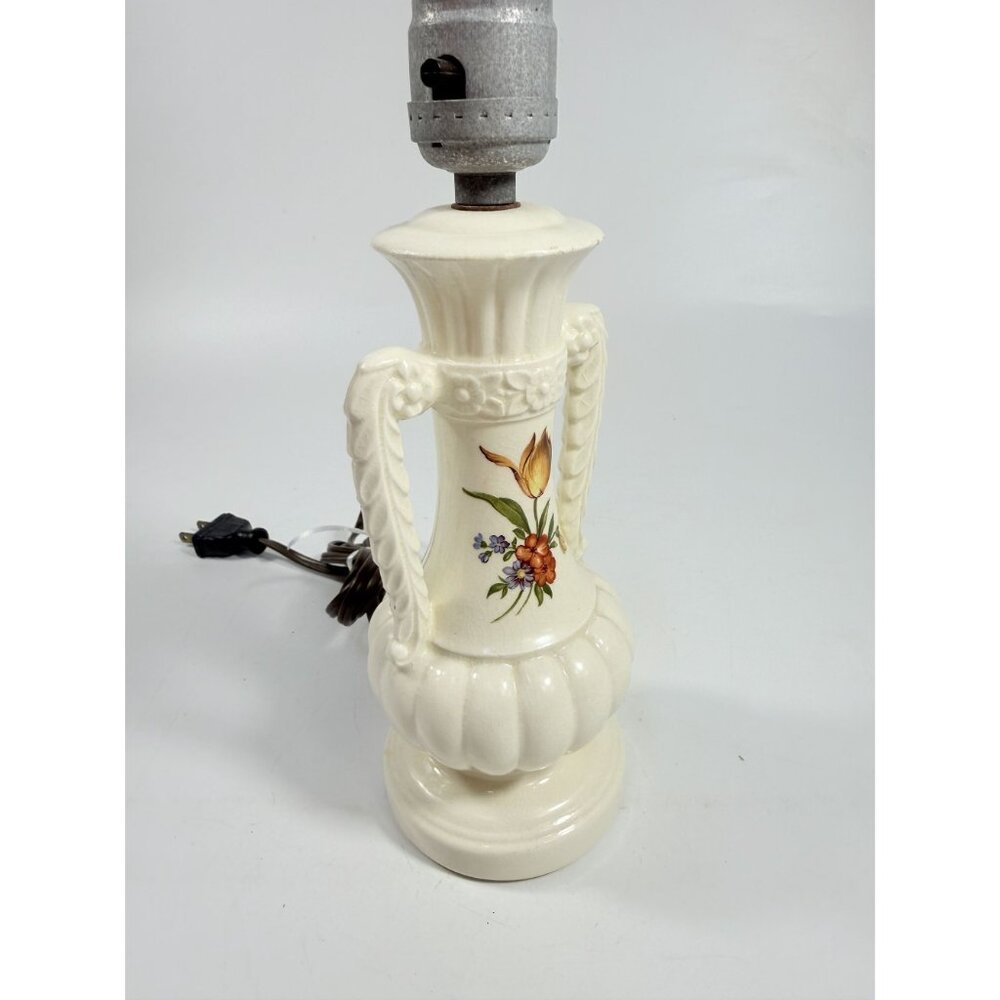 Table Lamp Ceramic Hand Painted Flowers Unique Vintage Cottage Core Victorian - Picture 7 of 16